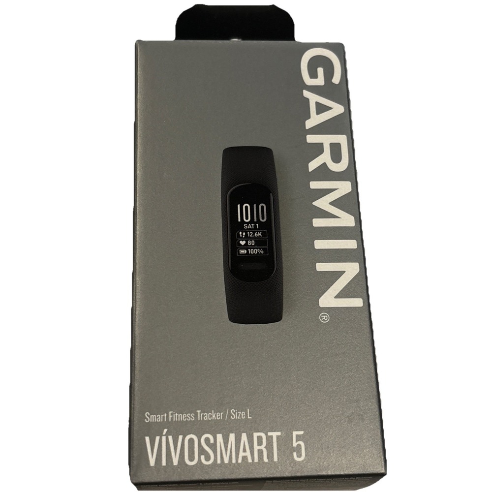 GARMIN Vivosmart 5 L Black/Black Fitness Activity Tracker 010-02645-04 NEW